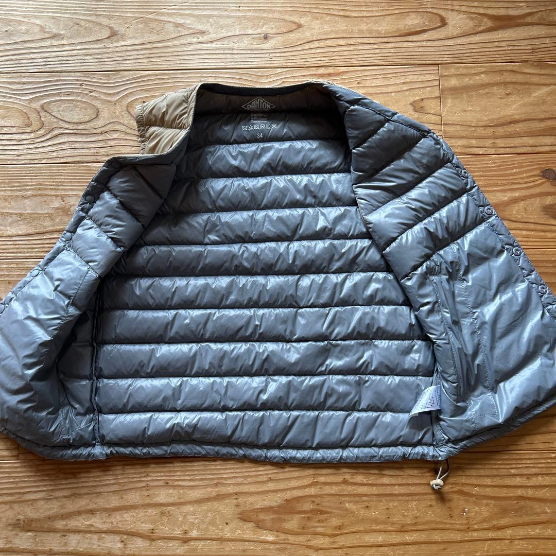 DANTON ダウンベスト サイズ34 ベージュ　ダントン インナーダウンベスト