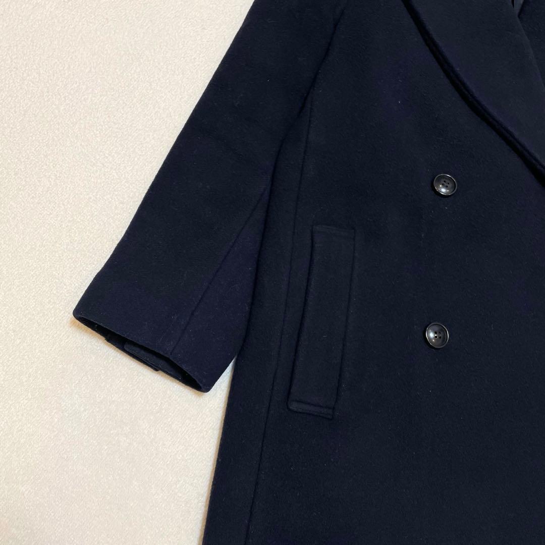 22AW スピックアンドスパン マンテココート ビッグカラー ダブルブレスト