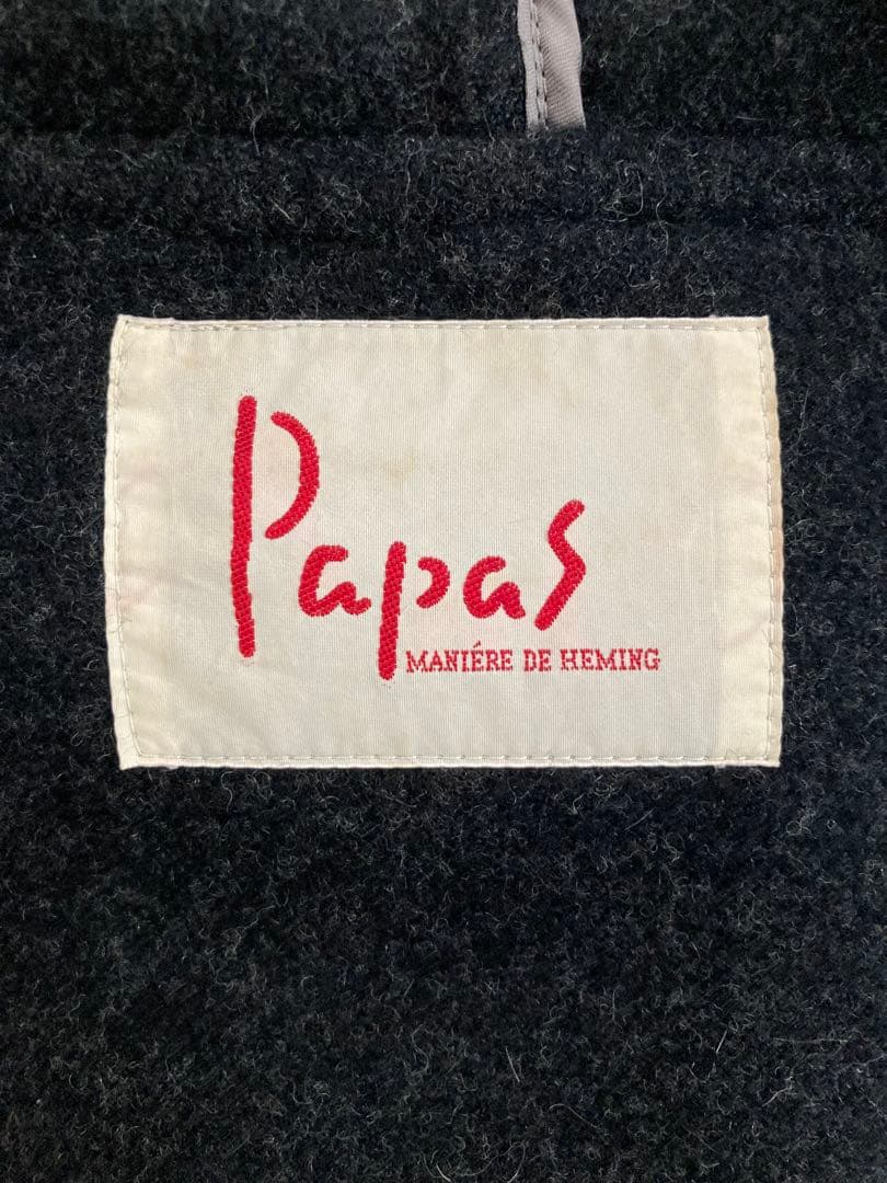 パパス ダッフルコート フード アンゴラ ウール