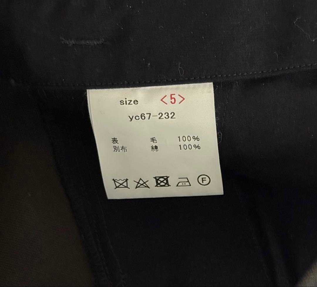 【美品】山内 ウールダブルクロス・⽴体切替パンツ