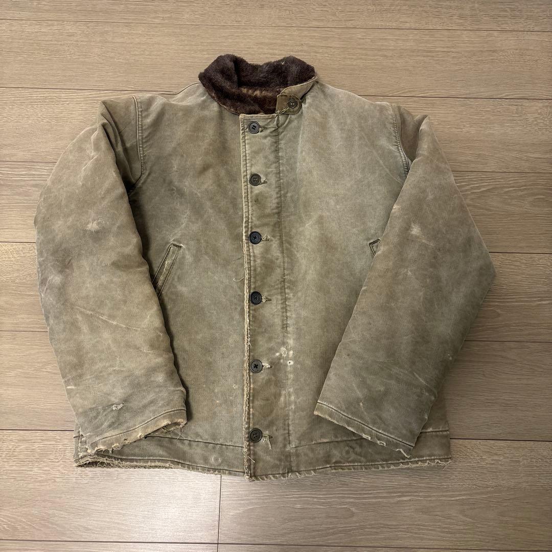 た*ま様 【希少】 40s USN 実物 N-1デッキジャケット【ジップ破損】