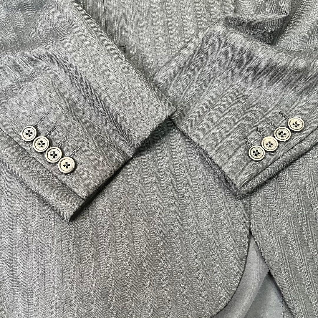 高級美品✨バーバリー　セットアップスーツ　ブラック　ストライプ　2B