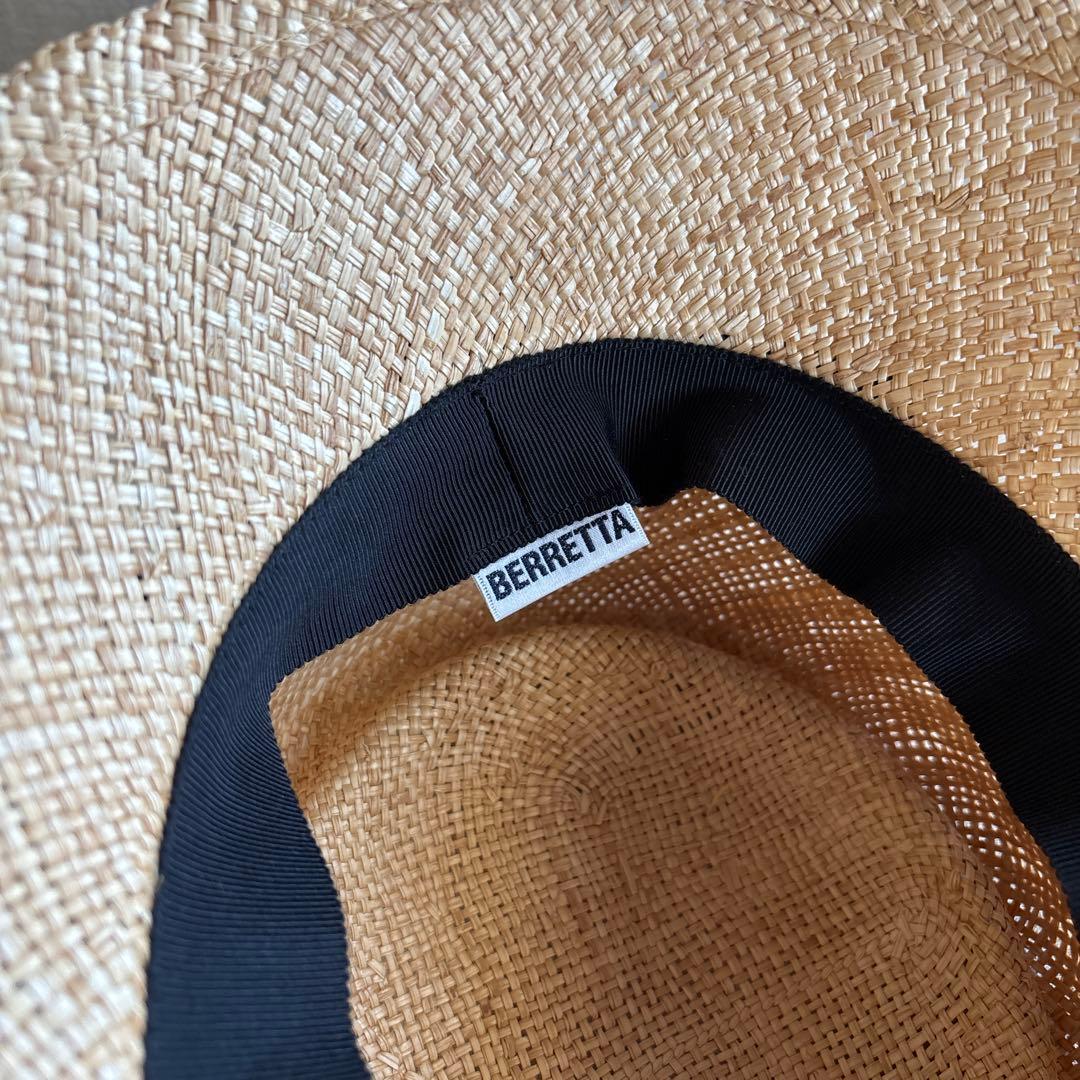 ベルレッタ　BERRETTA 麦わら帽子 ストローハット リボン
