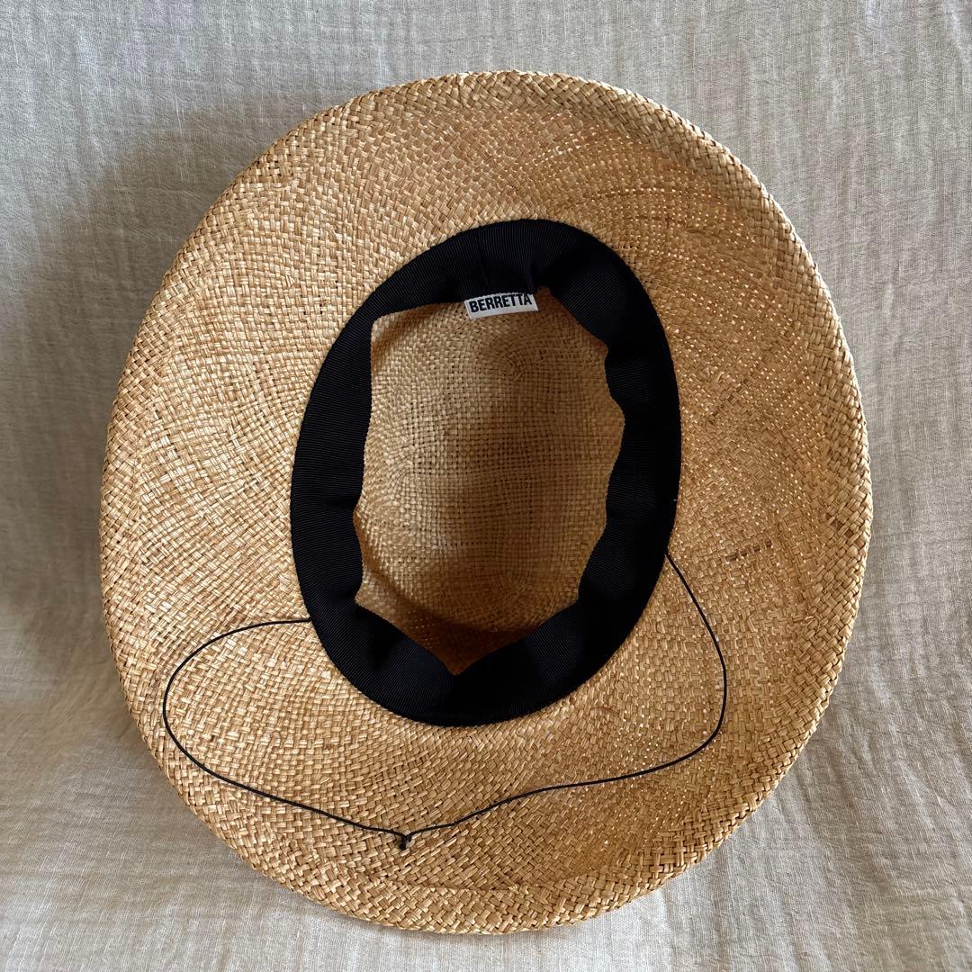 ベルレッタ　BERRETTA 麦わら帽子 ストローハット リボン
