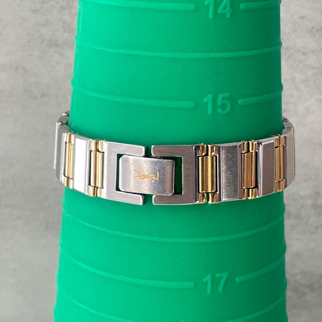 稼動品　YSL イヴサンローラン　スクエア　青針　コンビカラー　腕時計