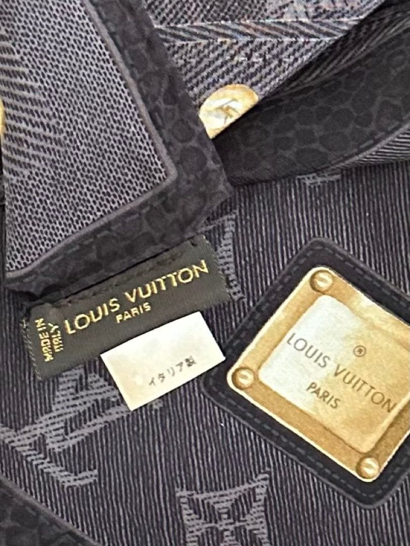 LOUIS VUITTON ルイ・ヴィトン 大判 ストール グレー LV柄