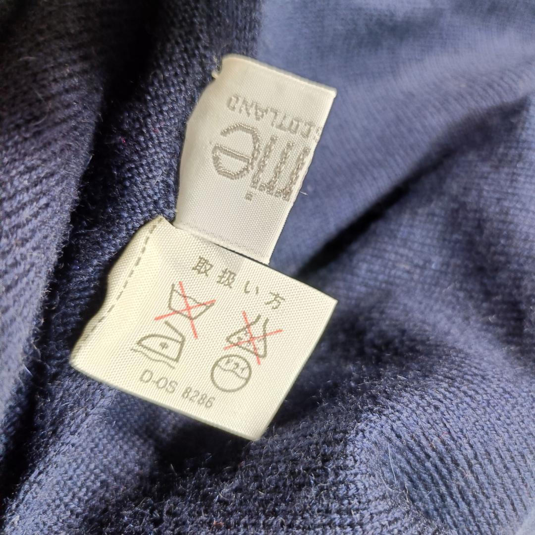 barrie バリーカシミヤ ウール シルク ストール カーディガン ネイビー