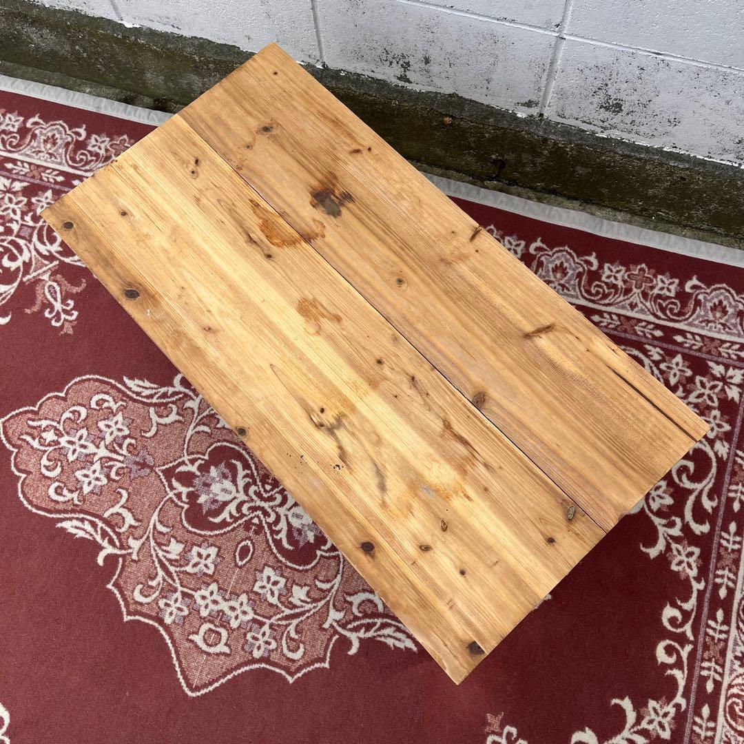 古家具◾️古材天板×金属製フレーム ローテーブル コーヒーテーブル サイドテーブル