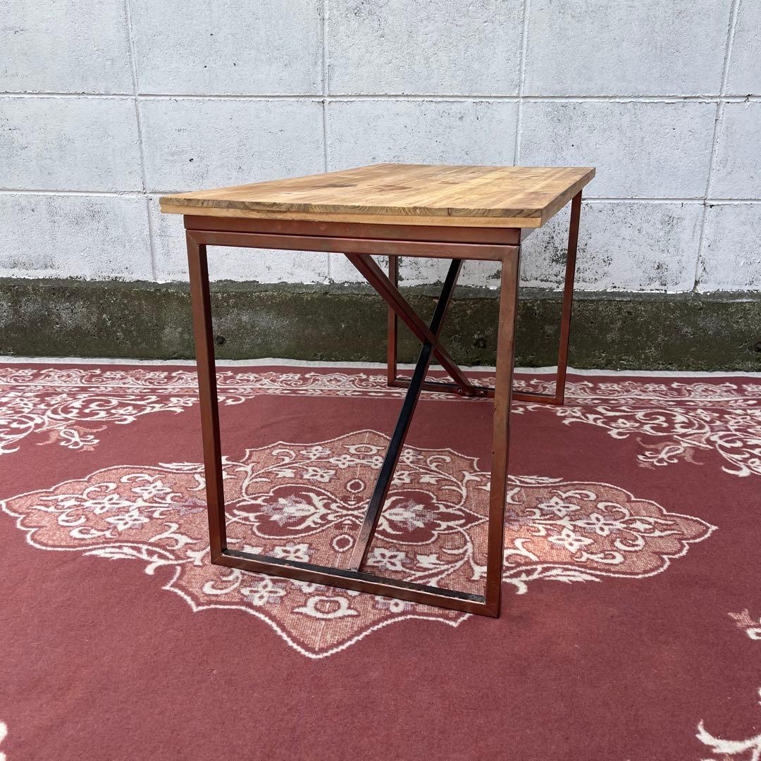 古家具◾️古材天板×金属製フレーム ローテーブル コーヒーテーブル サイドテーブル