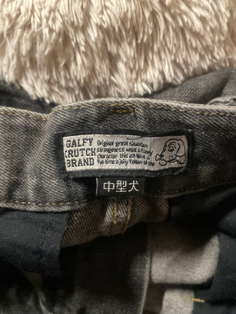 GALFY ダーティーデニムワイドカーゴ ブラウン L 中型犬