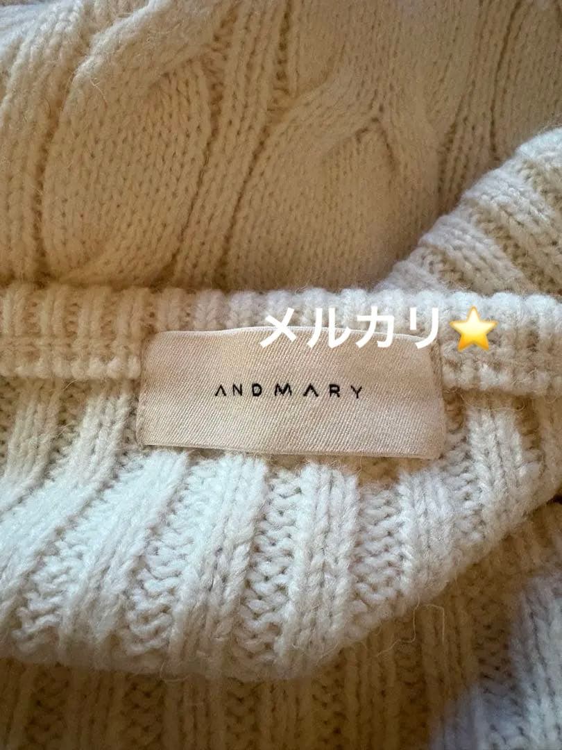ワンピース andmary Joan ribbon knit dress white