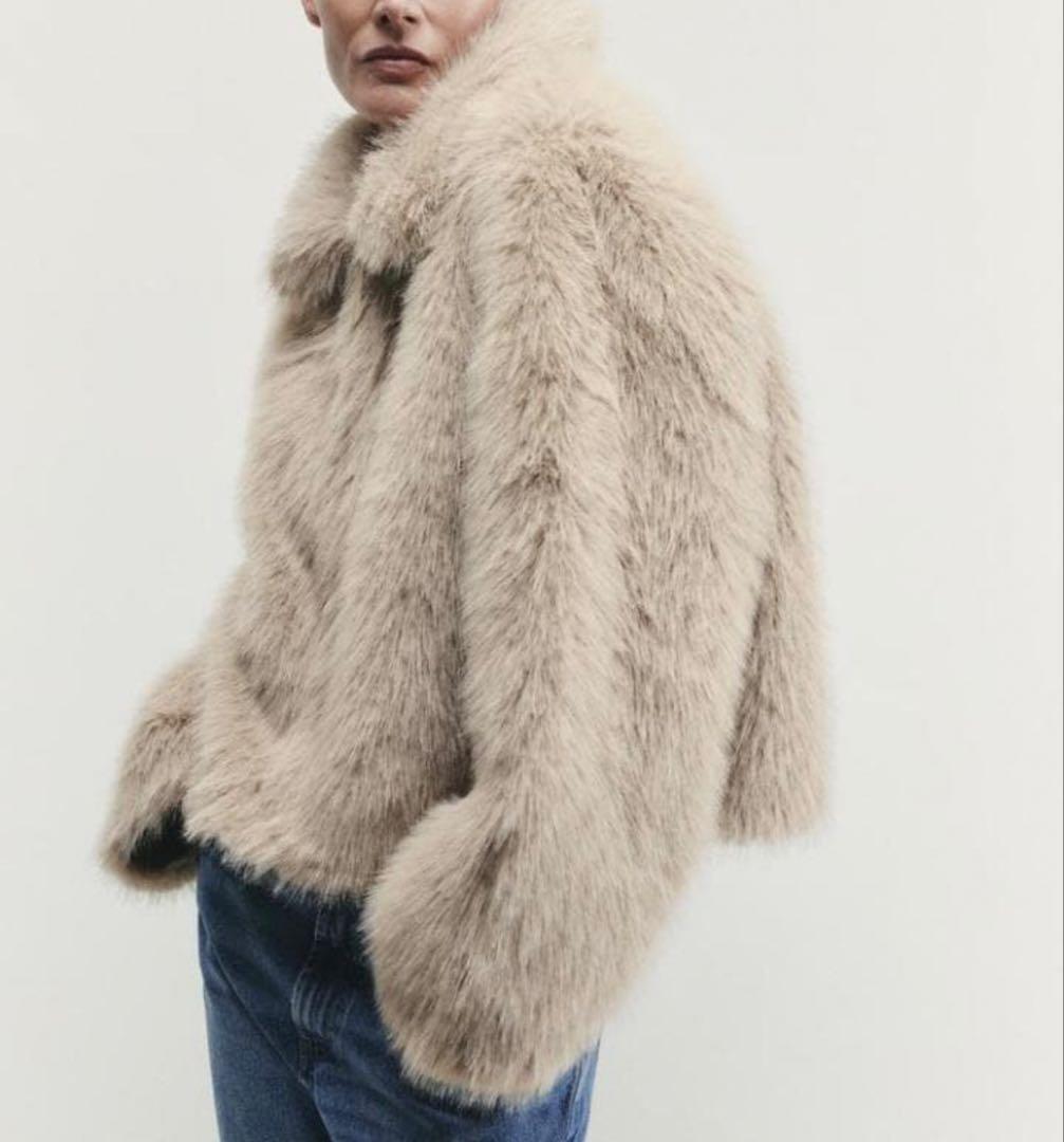 ZARA ザラ ダブルフェイス フェイクファージャケット XS