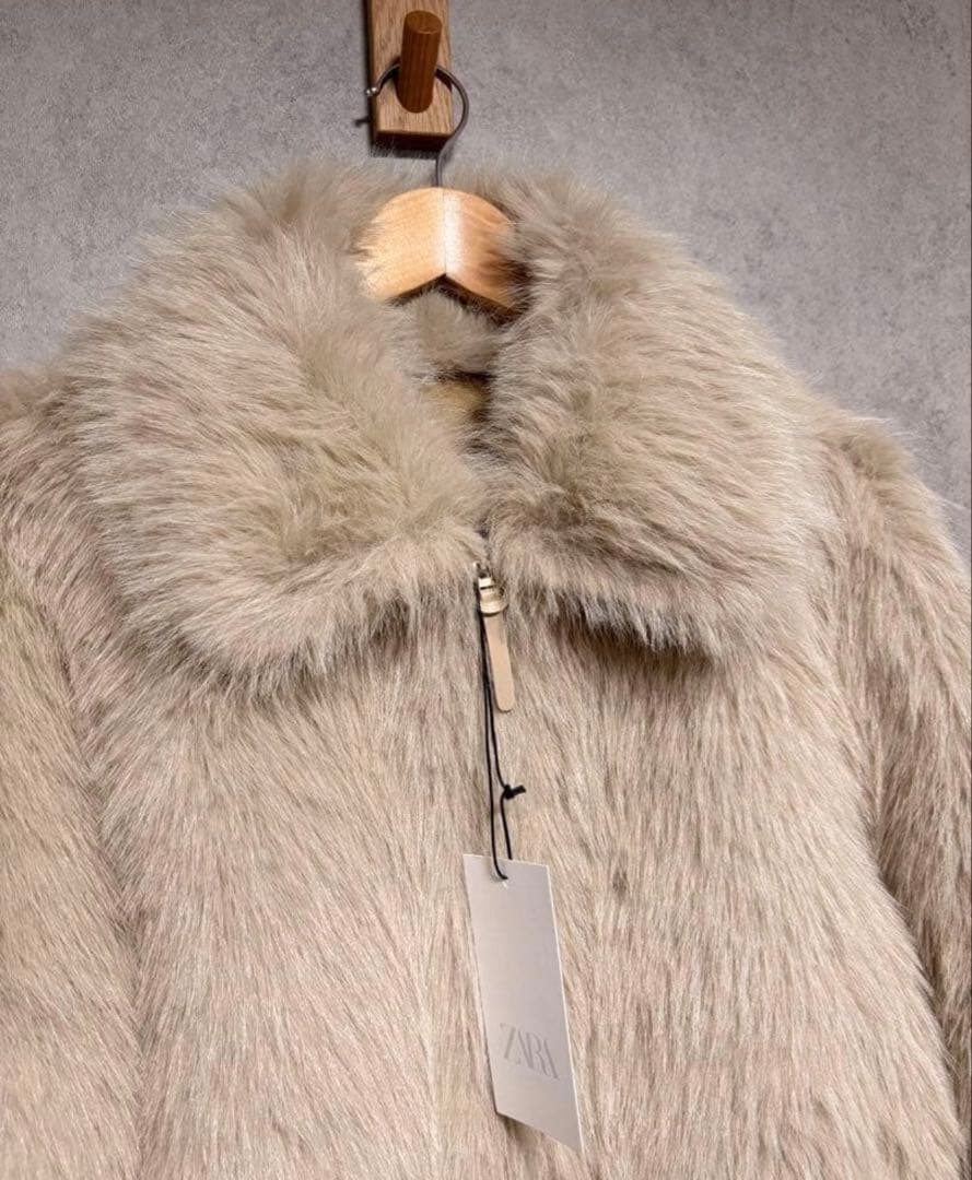 ZARA ザラ ダブルフェイス フェイクファージャケット XS