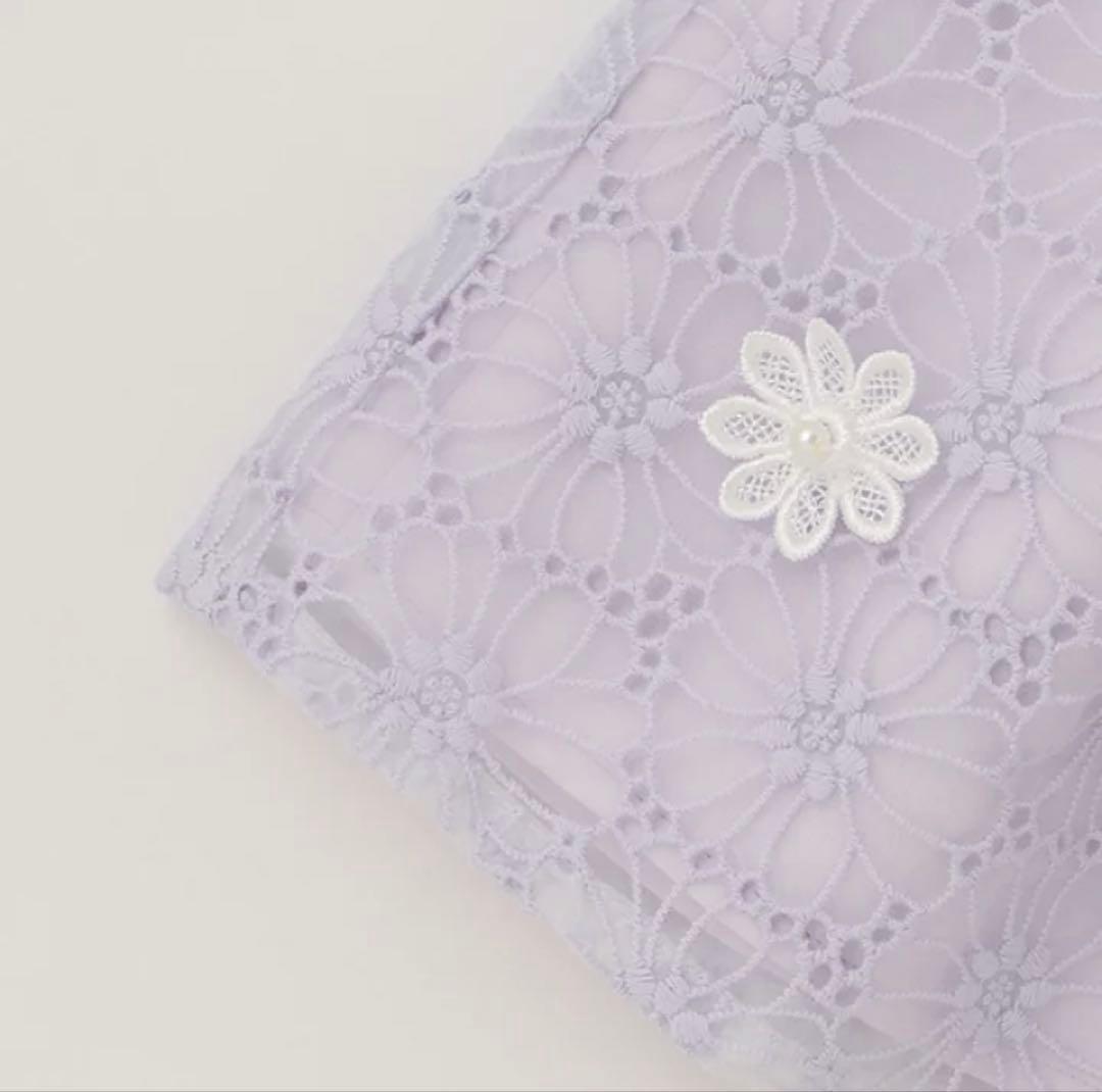 【美品】petit main　お花レースアンサンブル　130