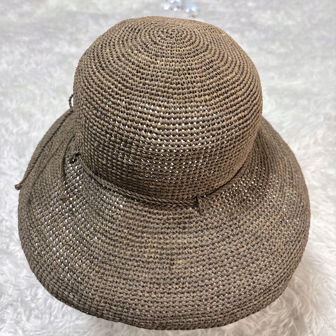 ヘレンカミンスキー　プロバンス10 ラフィア ハット 麦わら帽子　グレージュ
