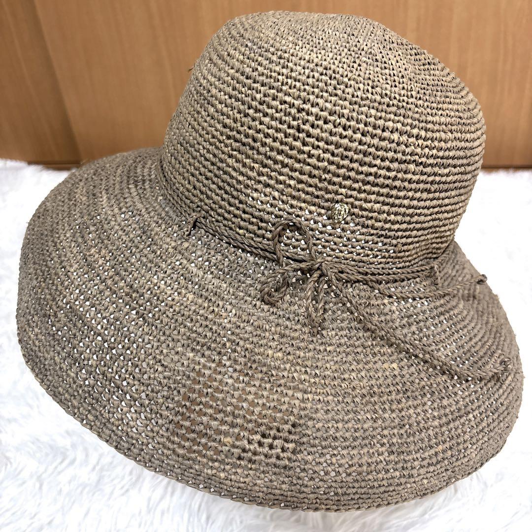 ヘレンカミンスキー　プロバンス10 ラフィア ハット 麦わら帽子　グレージュ