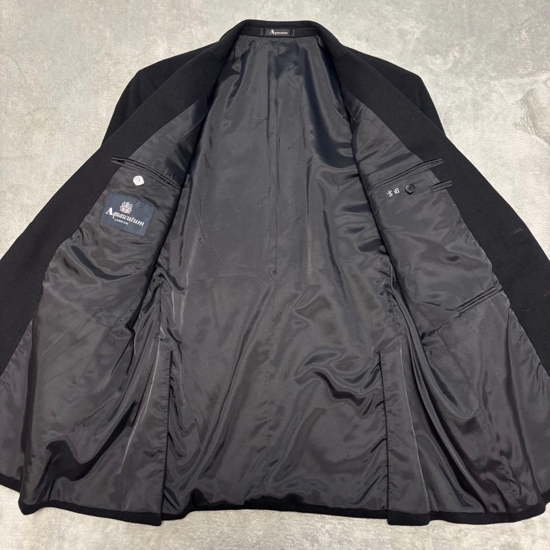 美品 カシミヤ100 %✨アクアスキュータム テーラードジャケット BB7 黒