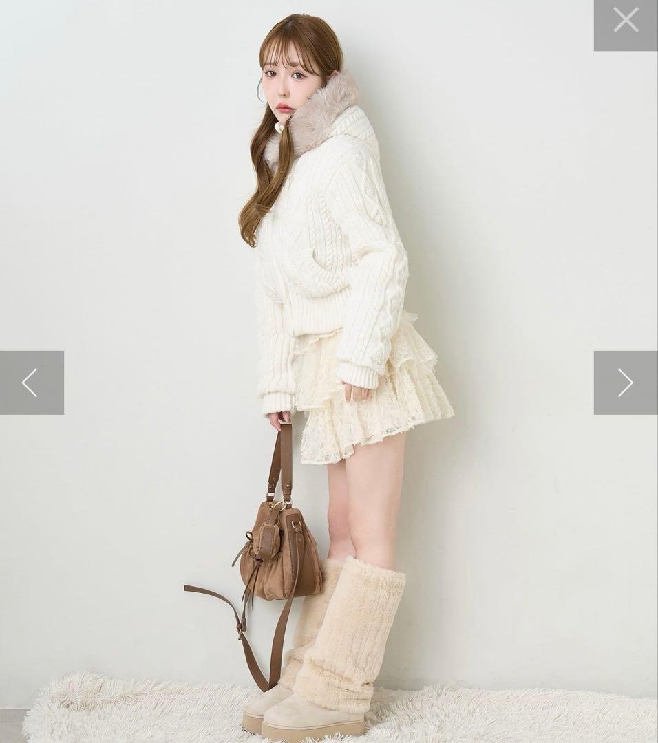 ナイスクラップ♡ケーブルニット中綿ブルゾン