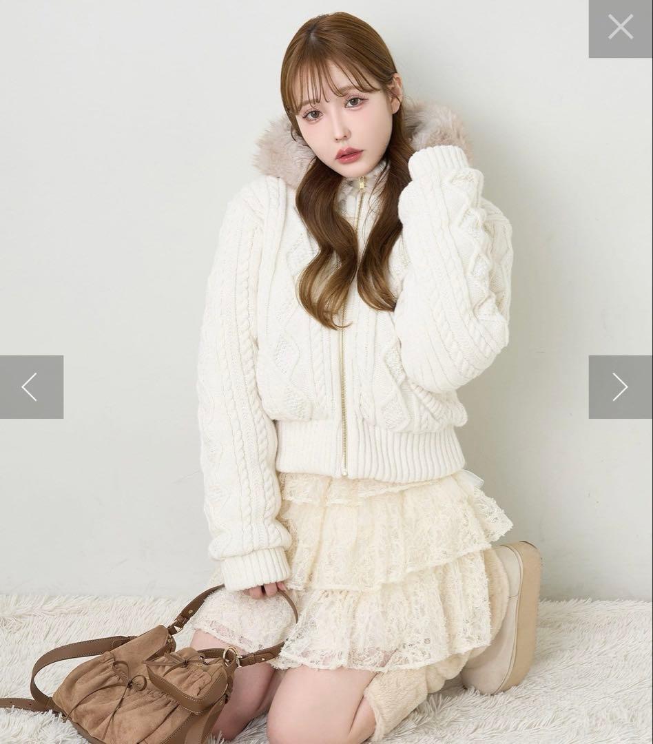 ナイスクラップ♡ケーブルニット中綿ブルゾン