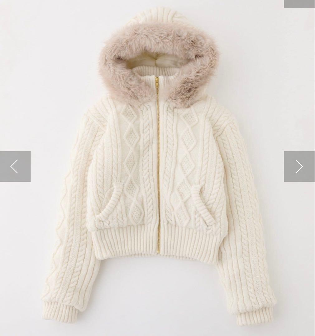 ナイスクラップ♡ケーブルニット中綿ブルゾン