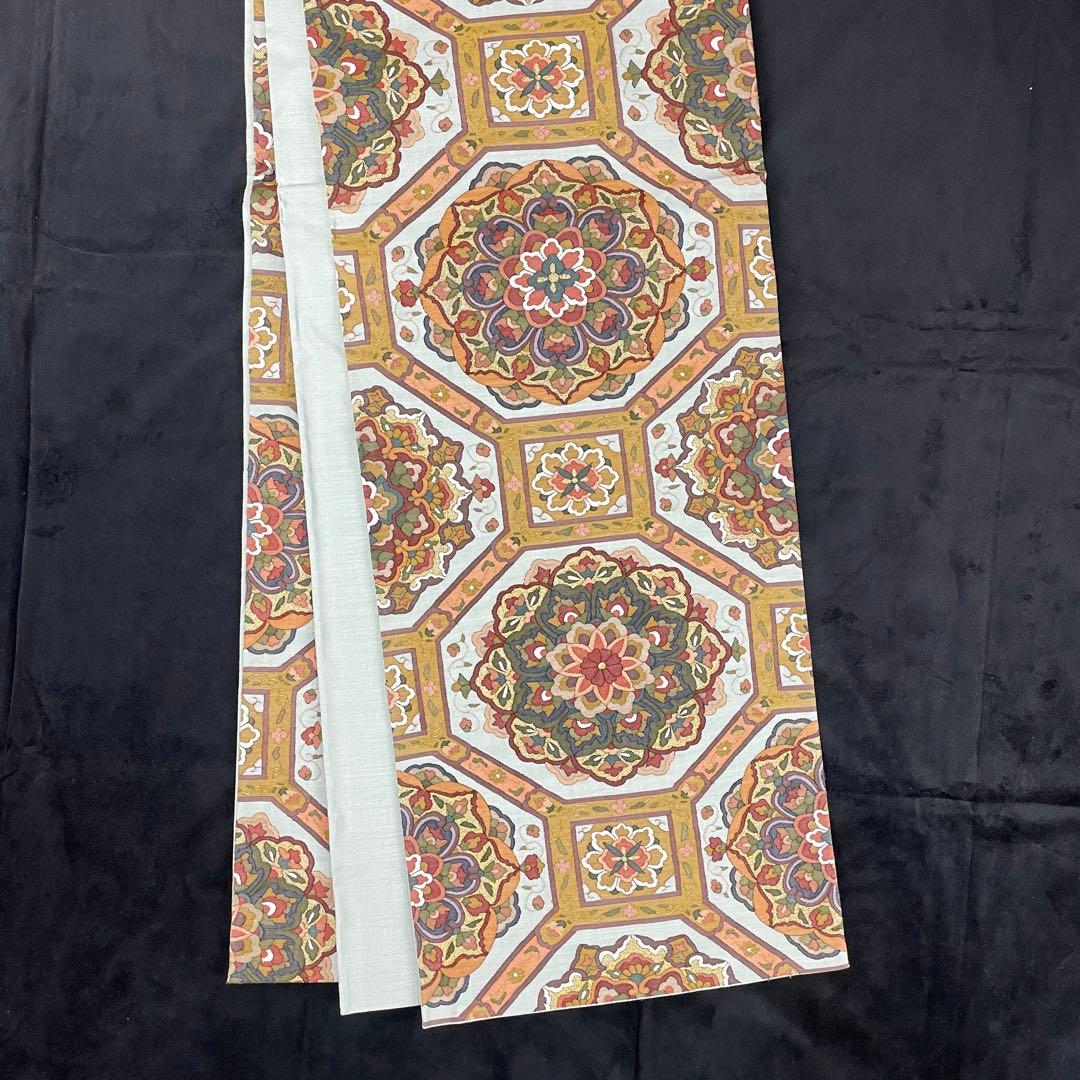 正絹　柳瀬聖仙　本瓜綴　明綴れ 花紋 模様織出し　袋帯未使用 着物 FF5-9