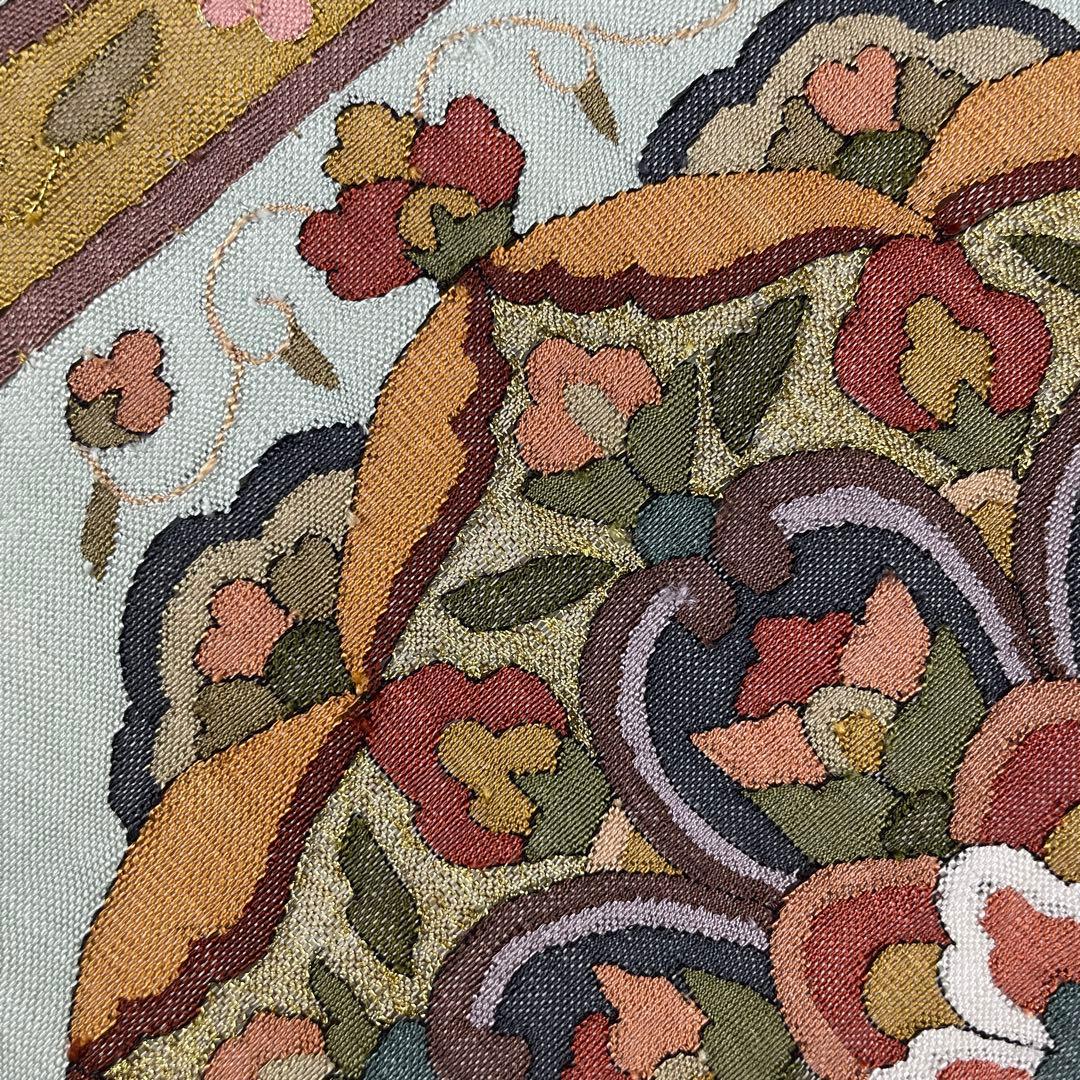 正絹　柳瀬聖仙　本瓜綴　明綴れ 花紋 模様織出し　袋帯未使用 着物 FF5-9