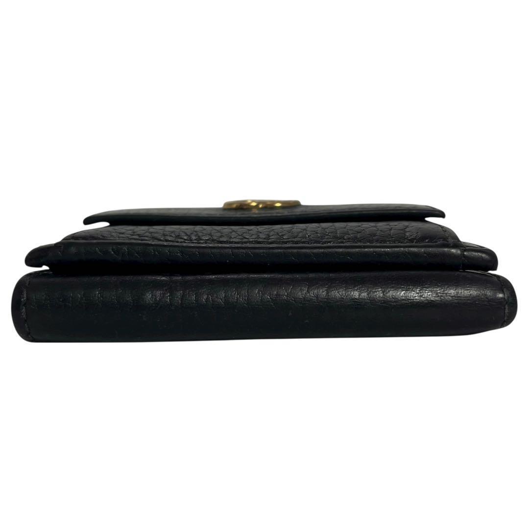 大人気✨グッチ 三つ折り財布 GGマーモント レザー ロゴ金具 黒