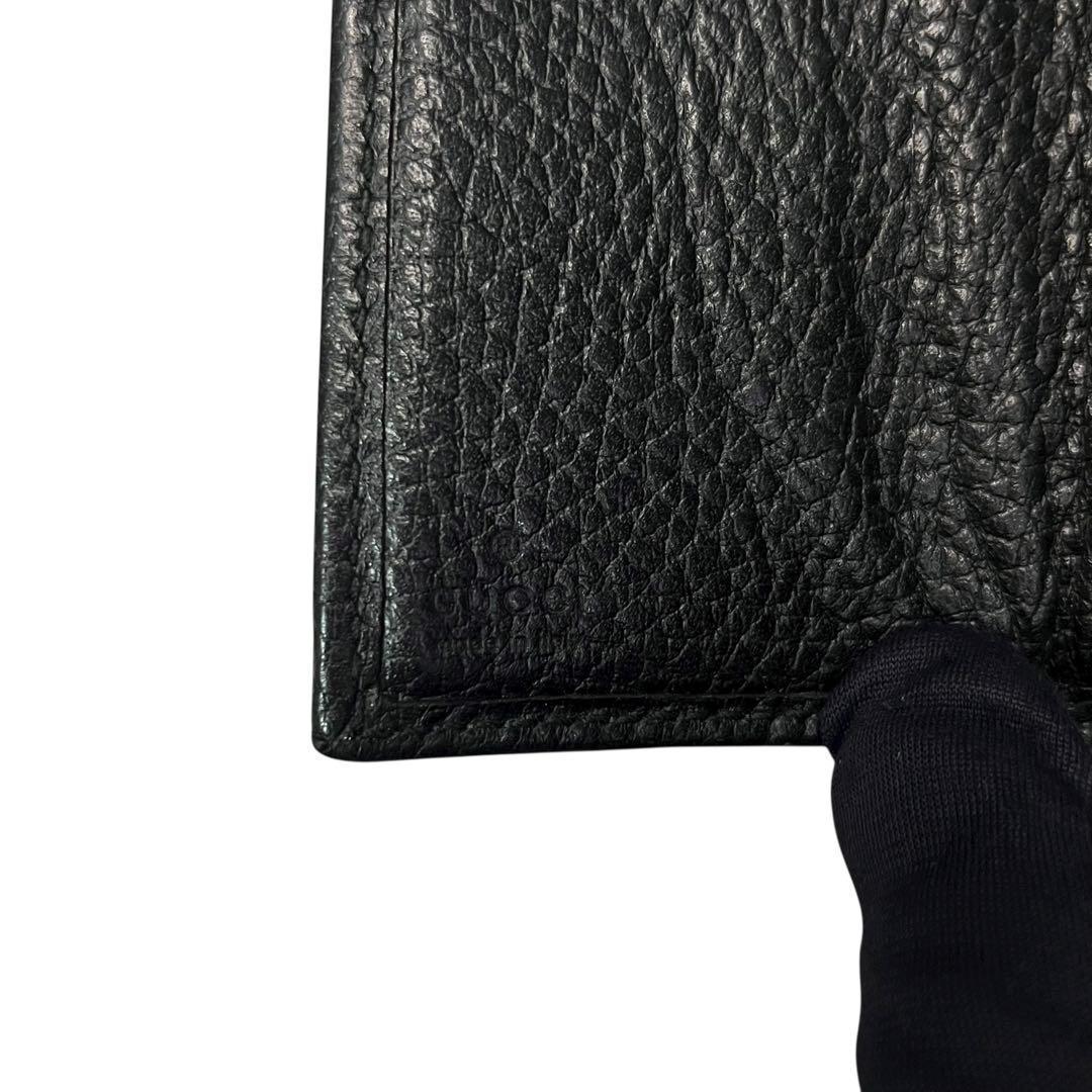大人気✨グッチ 三つ折り財布 GGマーモント レザー ロゴ金具 黒