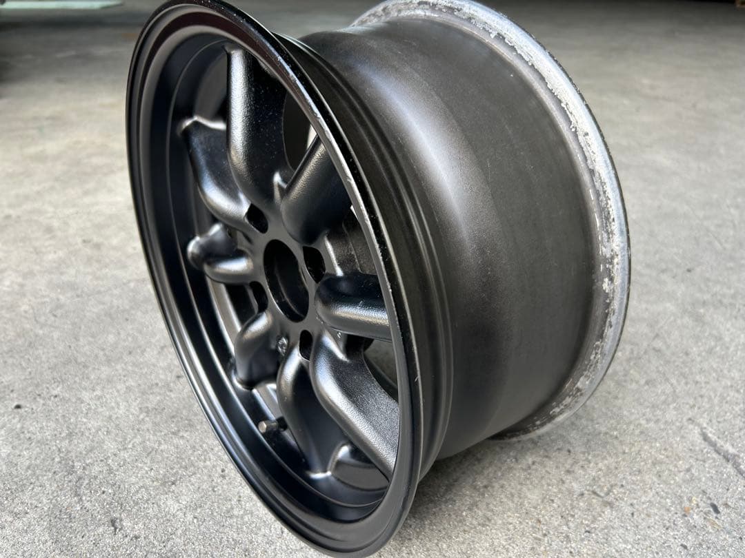 ワタナベ 15インチ 7J 13位 マットブラック自家塗装 1本