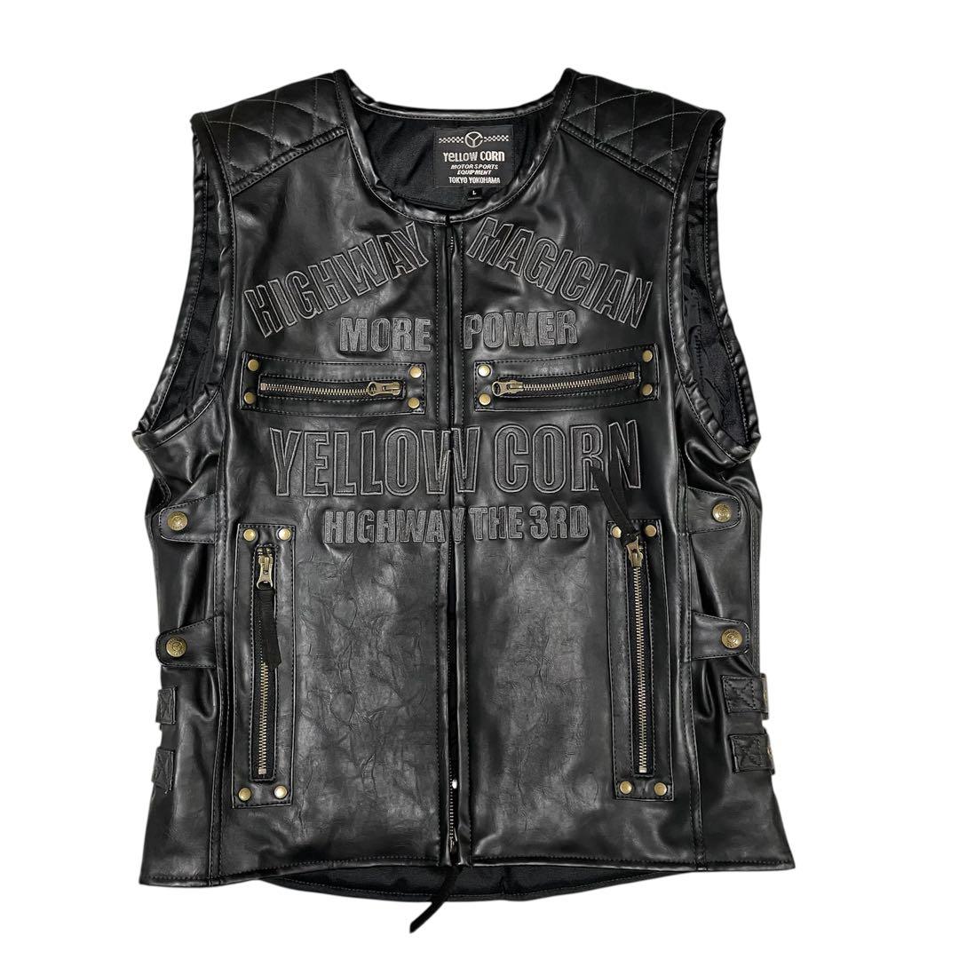 超希少✨YeLLOW CORN レザージャケット ベスト 3way バイカー　L