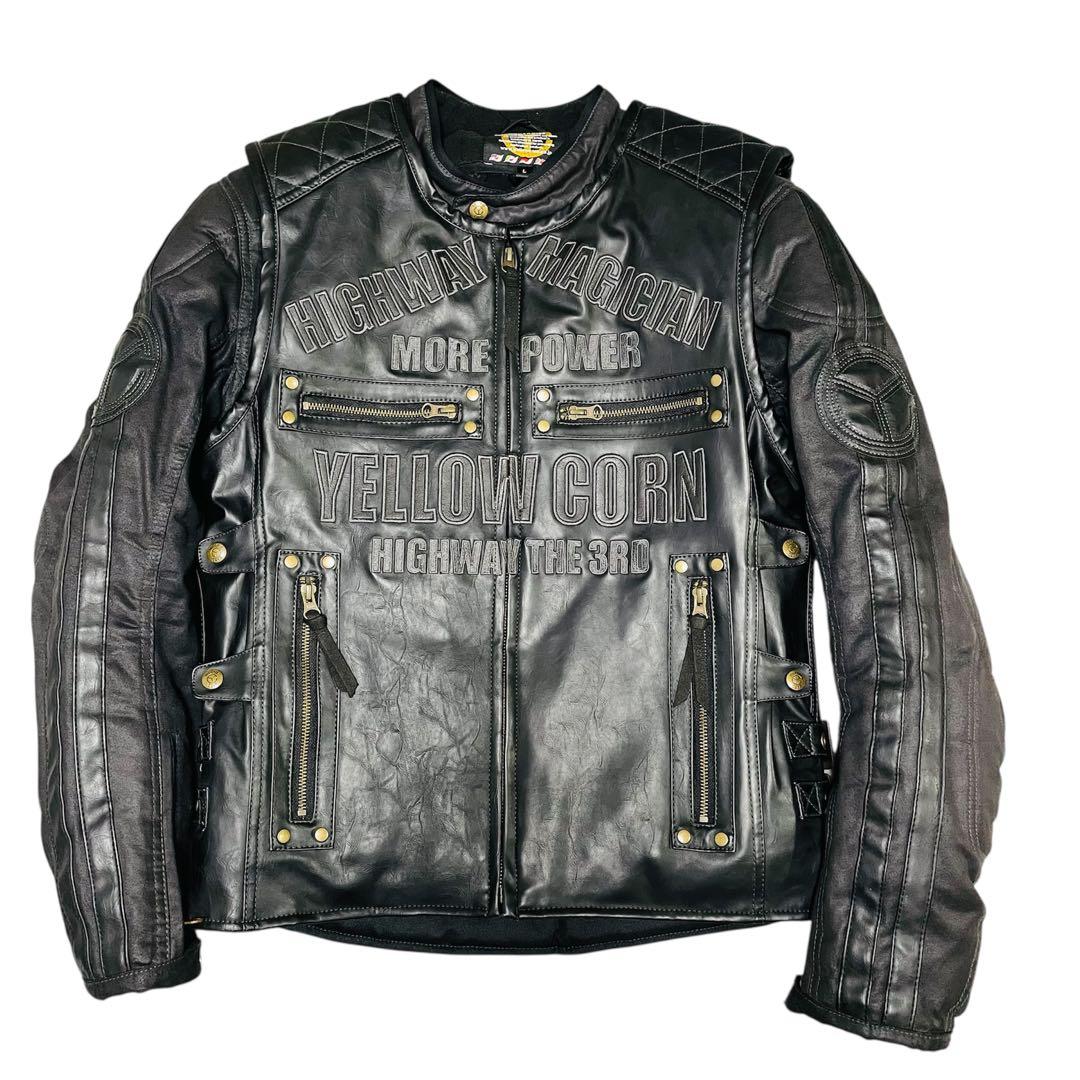 超希少✨YeLLOW CORN レザージャケット ベスト 3way バイカー　L