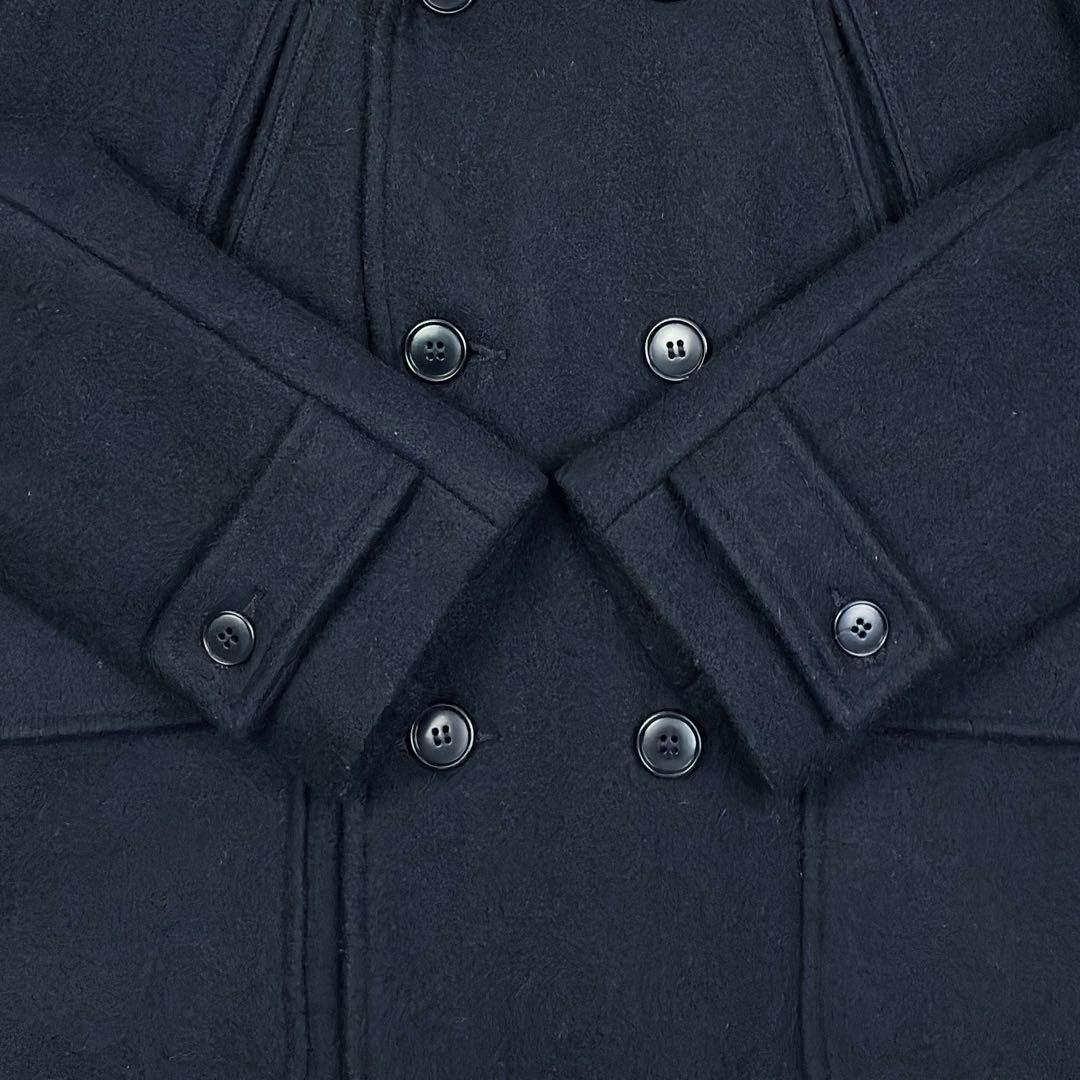 美品　フィデリティ　ユナイテッドアローズ別注　ウールメルトン　ピーコート　L　黒