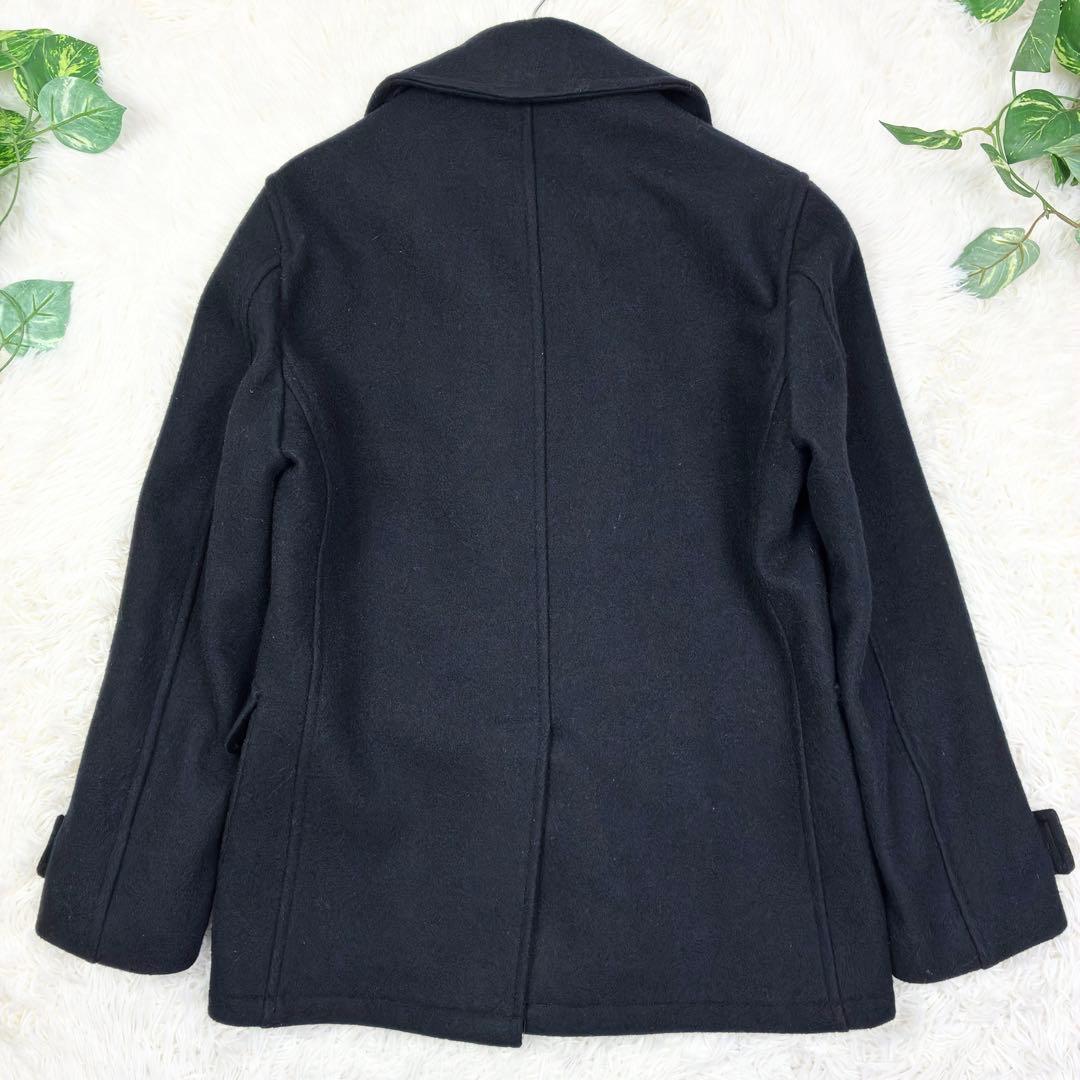 美品　フィデリティ　ユナイテッドアローズ別注　ウールメルトン　ピーコート　L　黒