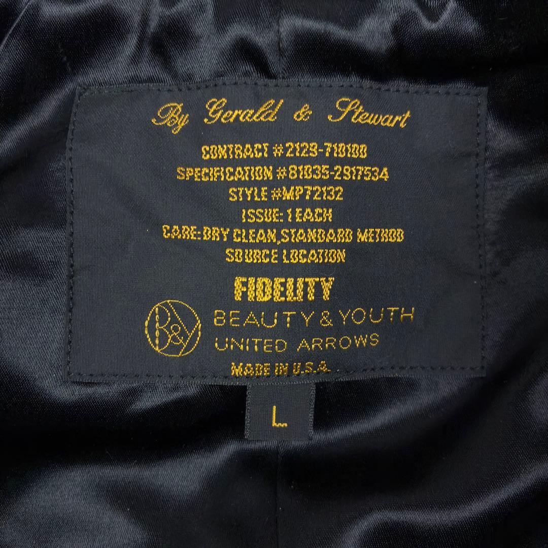 美品　フィデリティ　ユナイテッドアローズ別注　ウールメルトン　ピーコート　L　黒