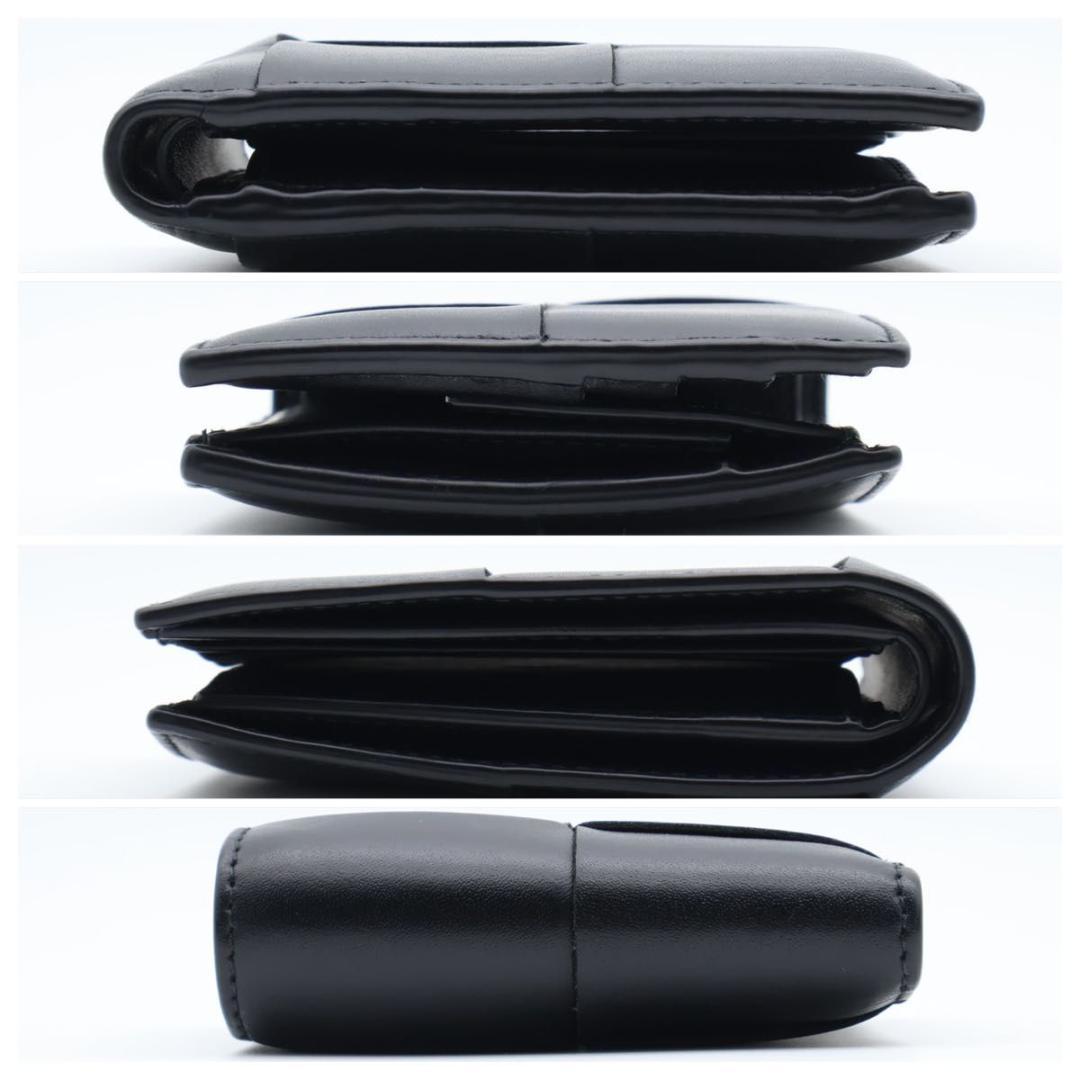 【超極美品】BOTTEGA VENETA カセット　二つ折り財布　黒