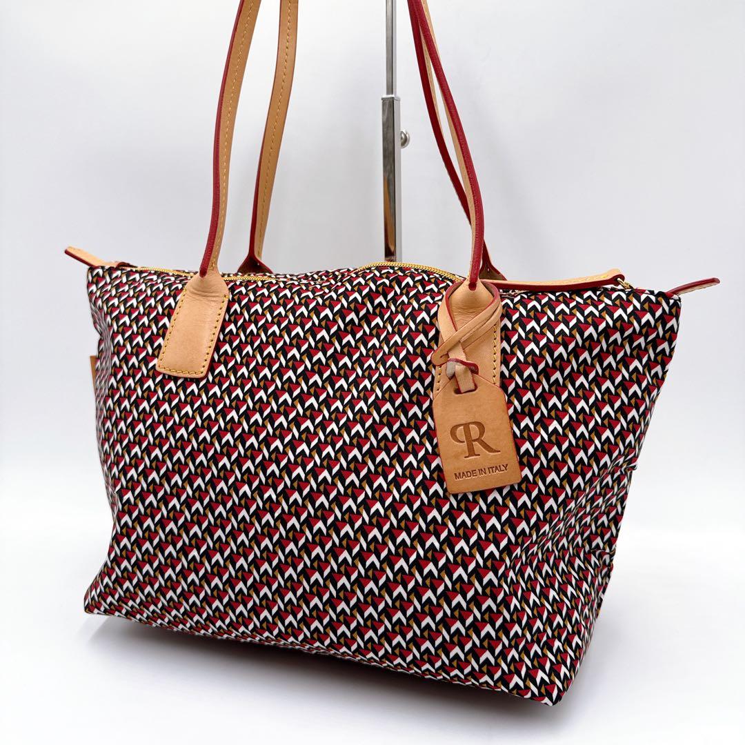 ロベルタピエリ TATAMI トートバッグ 人気 タタミ柄 レザー×ナイロン