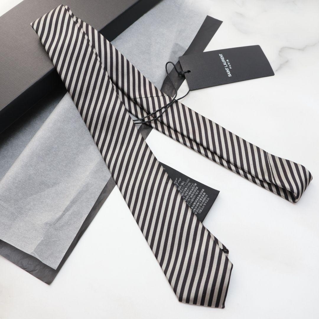 難あり未使用 サンローラン SAINT LAURENT ストライプ ネクタイ