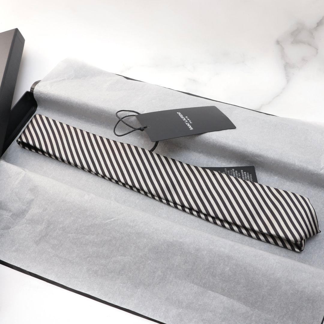 難あり未使用 サンローラン SAINT LAURENT ストライプ ネクタイ