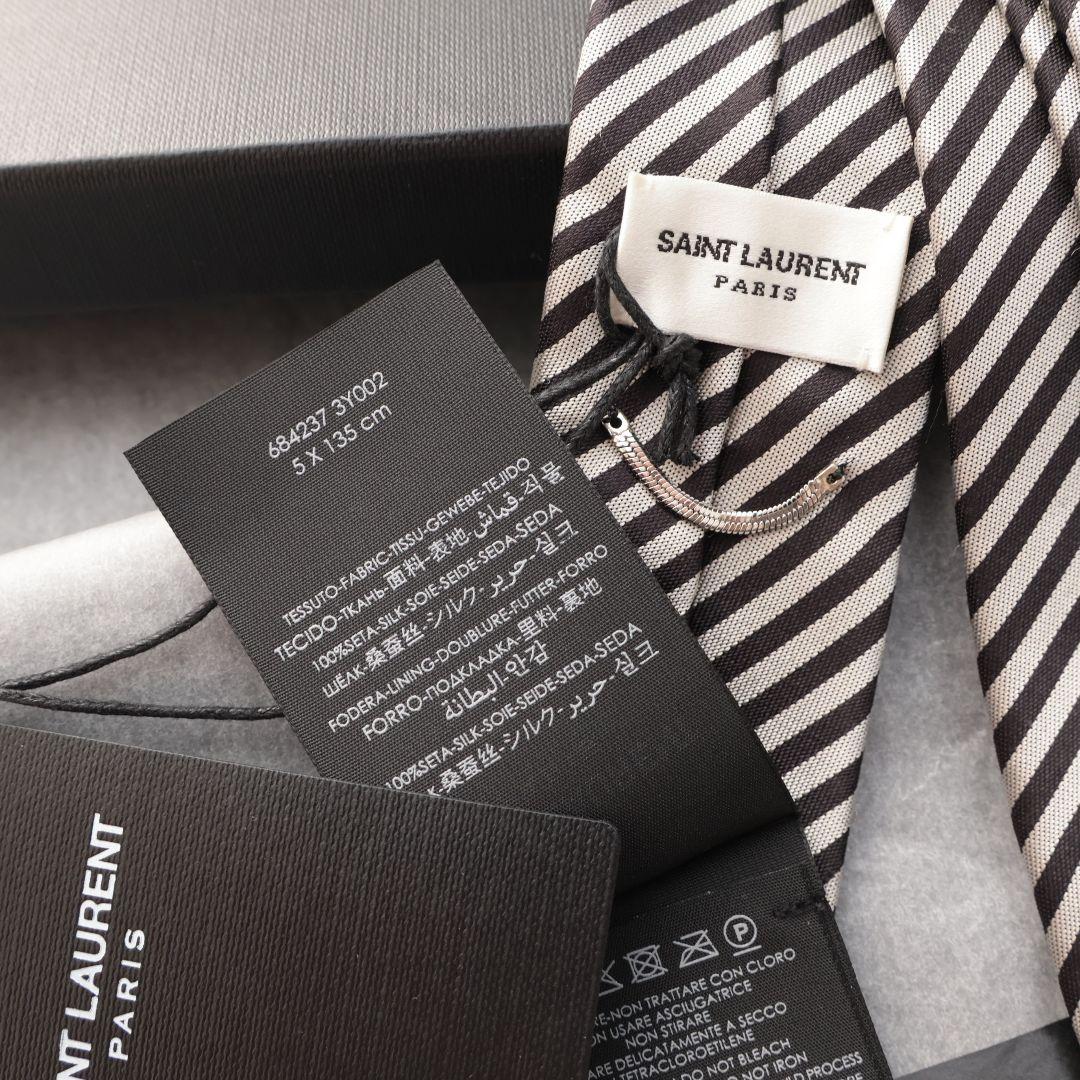 難あり未使用 サンローラン SAINT LAURENT ストライプ ネクタイ