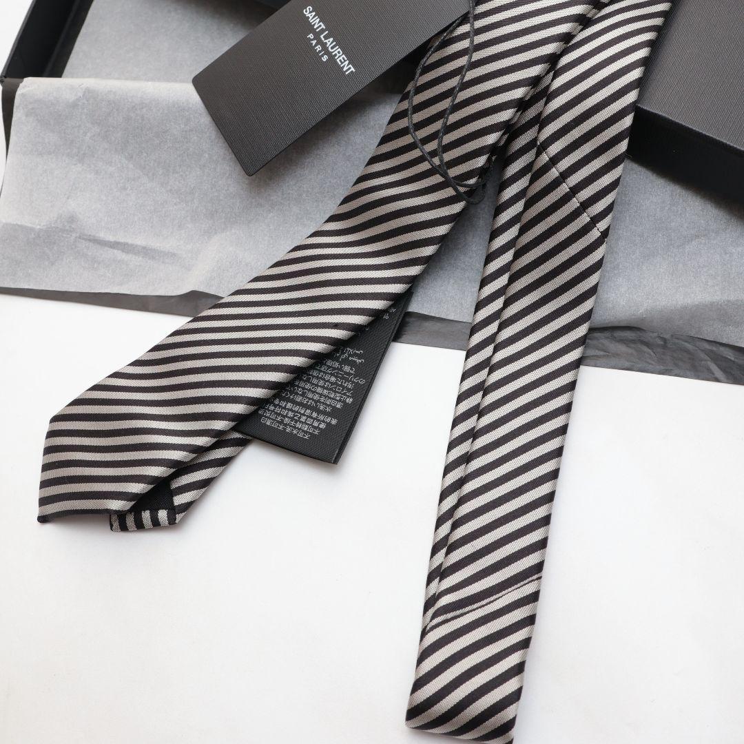 難あり未使用 サンローラン SAINT LAURENT ストライプ ネクタイ