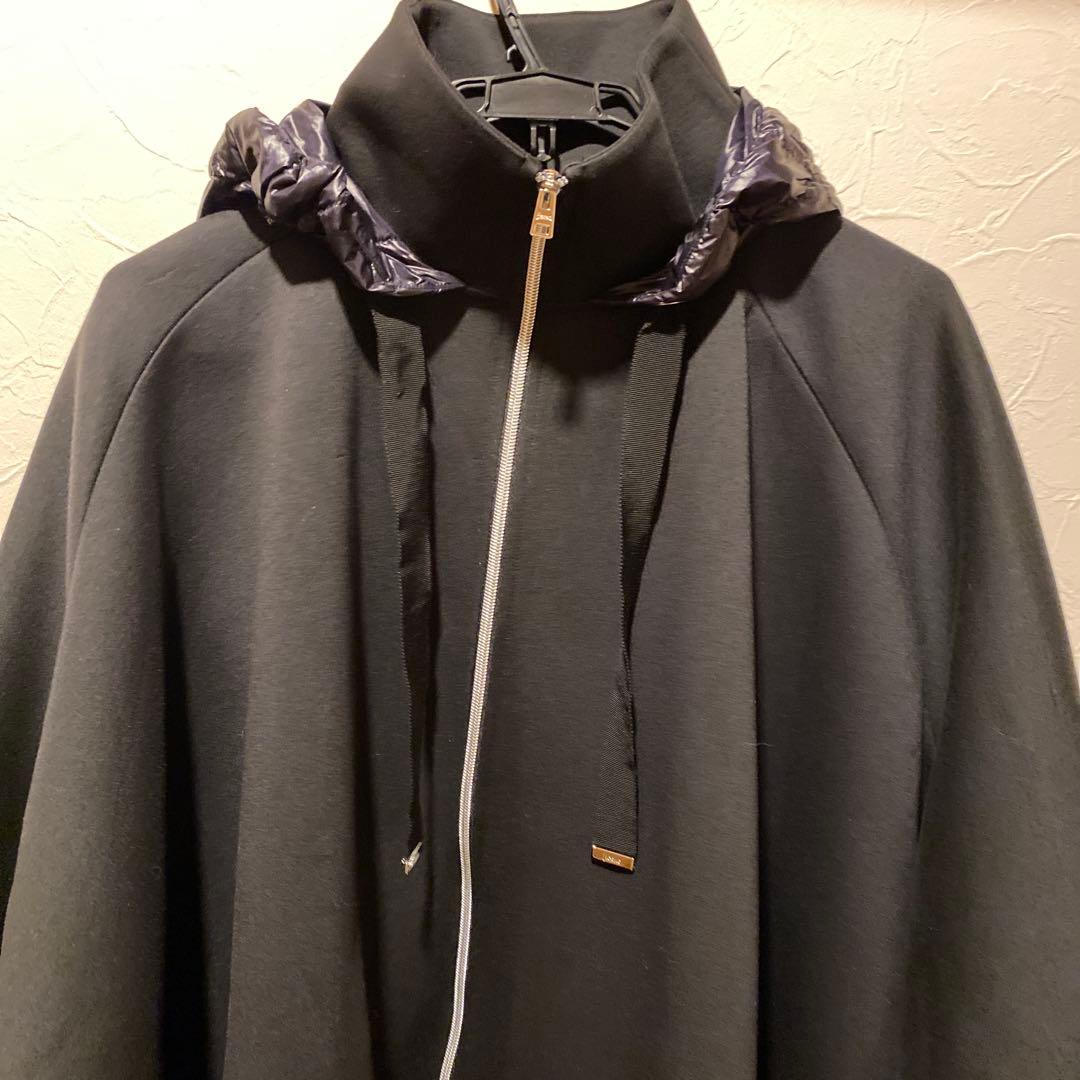 ピンクハウスヘルノコート　フード付き ポンチョ コート　黒