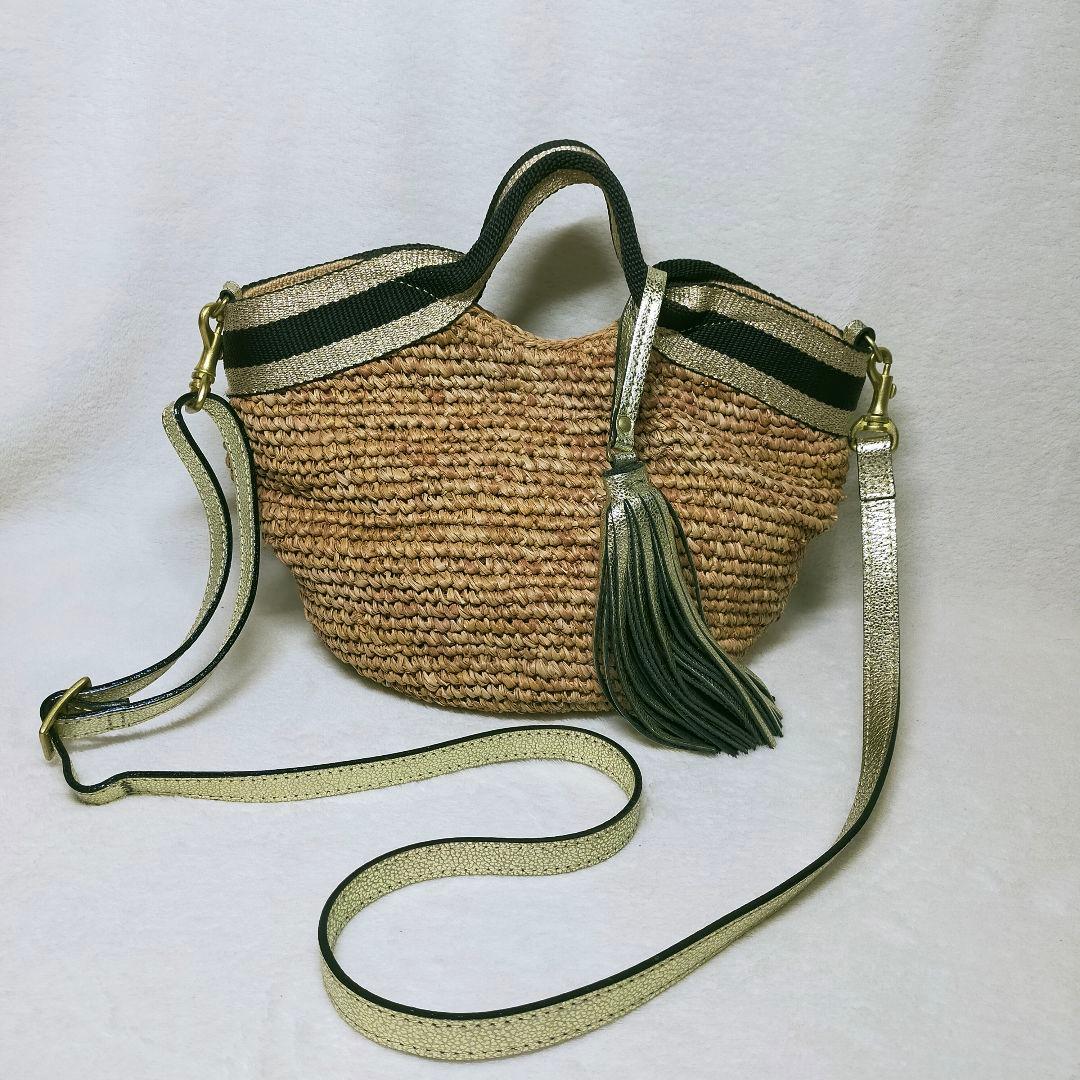 VIOLAd'ORO ヴィオラドーロ カゴバッグ ショルダー 2way タッセル