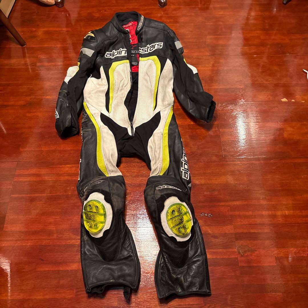alpinestars 革ツナギ 黒/白/黄
