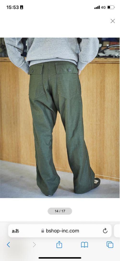 オアスロウ VINTAGE FIT FATIGUE PANTS WOMEN