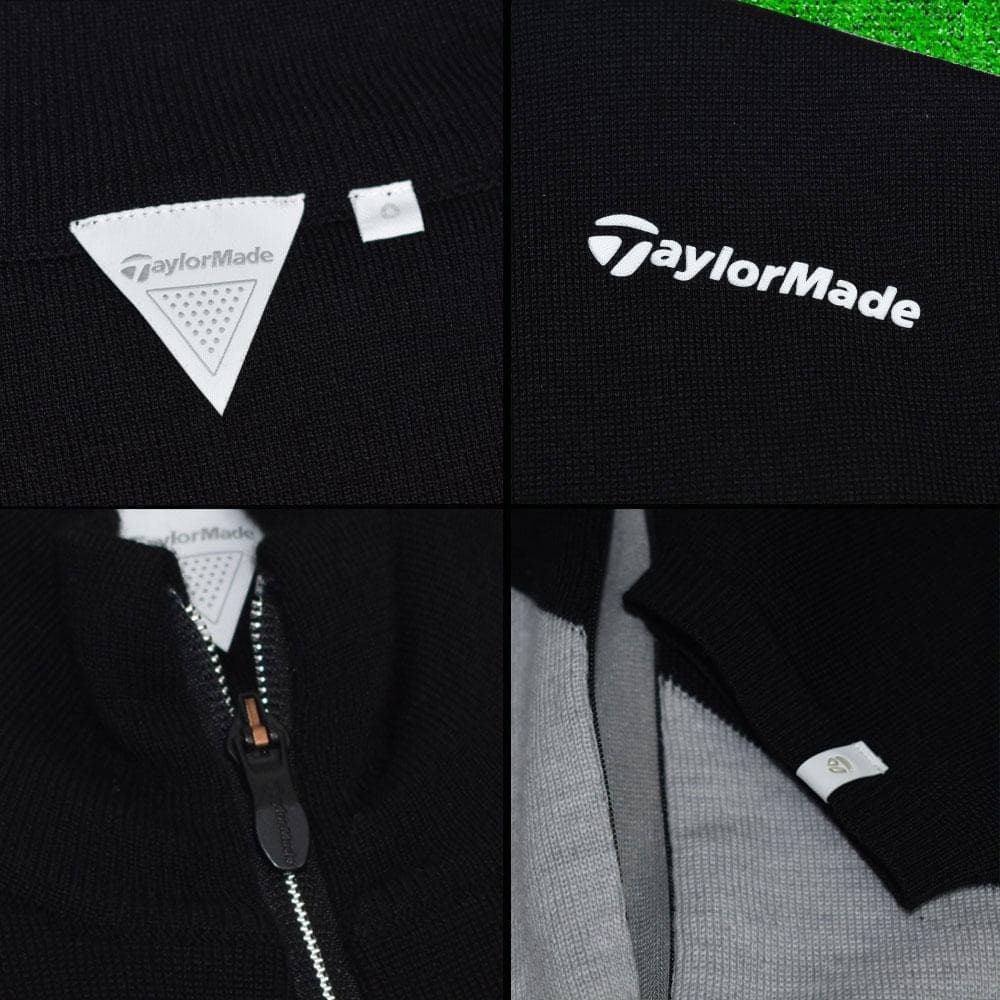 テーラーメイド ゴルフ ジップセーター【ブラック/ライトグレー/O】美品！