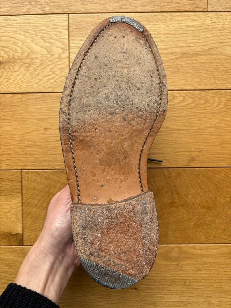 ★美品★Thom Browneレザーソール ロングウィングチップ ブローグ