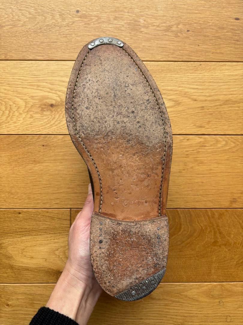 ★美品★Thom Browneレザーソール ロングウィングチップ ブローグ