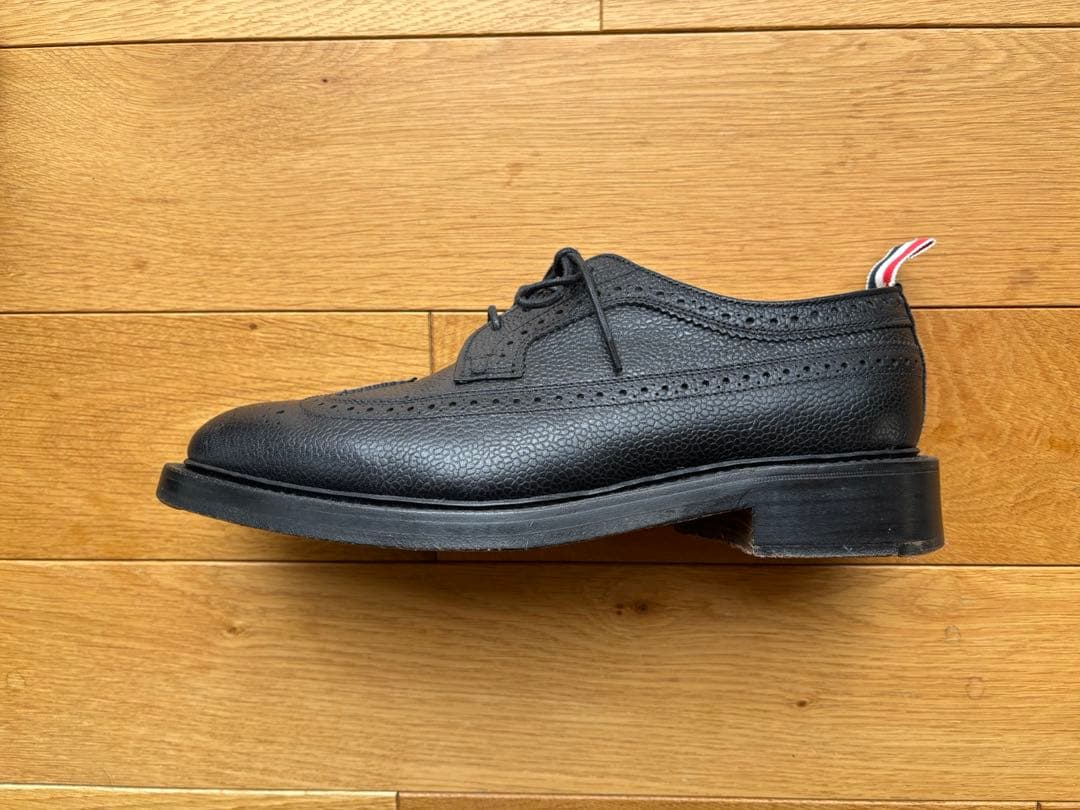 ★美品★Thom Browneレザーソール ロングウィングチップ ブローグ