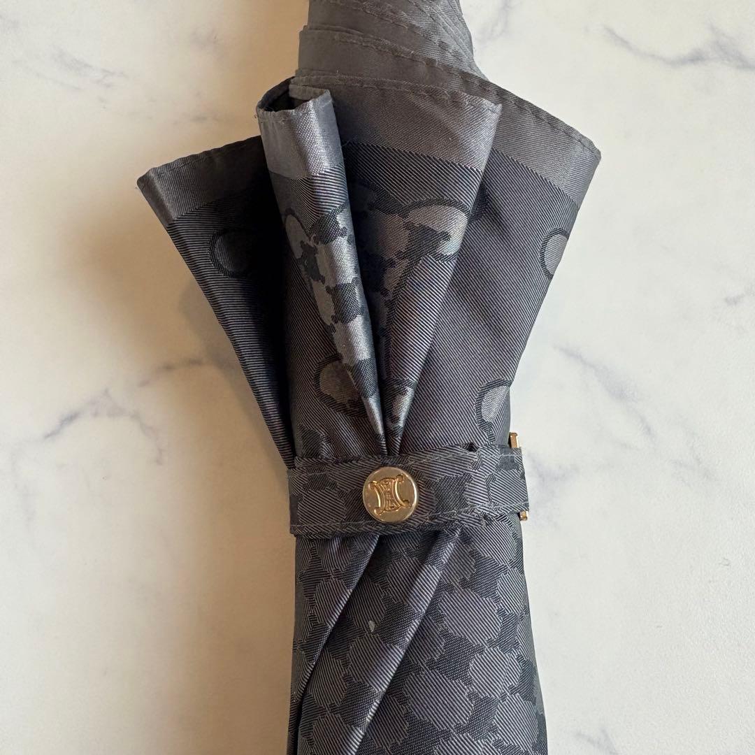 新品 CELINE セリーヌ マカダム柄 長傘 グレー