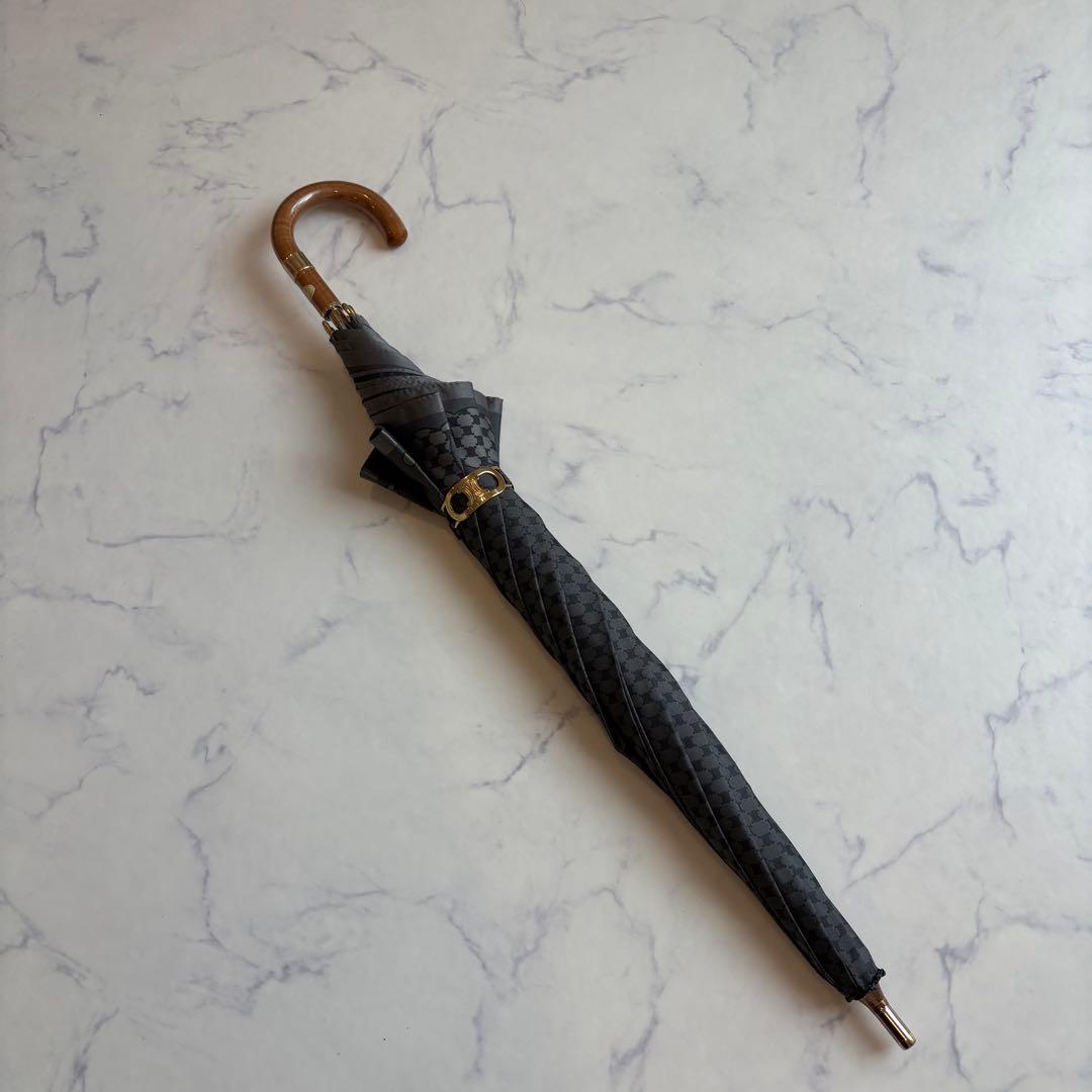 新品 CELINE セリーヌ マカダム柄 長傘 グレー